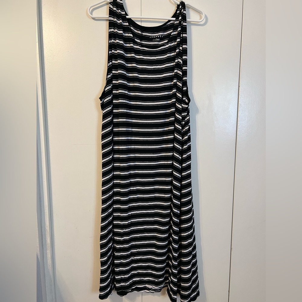 Ava & Viv Black and White Stripe Tank Dress